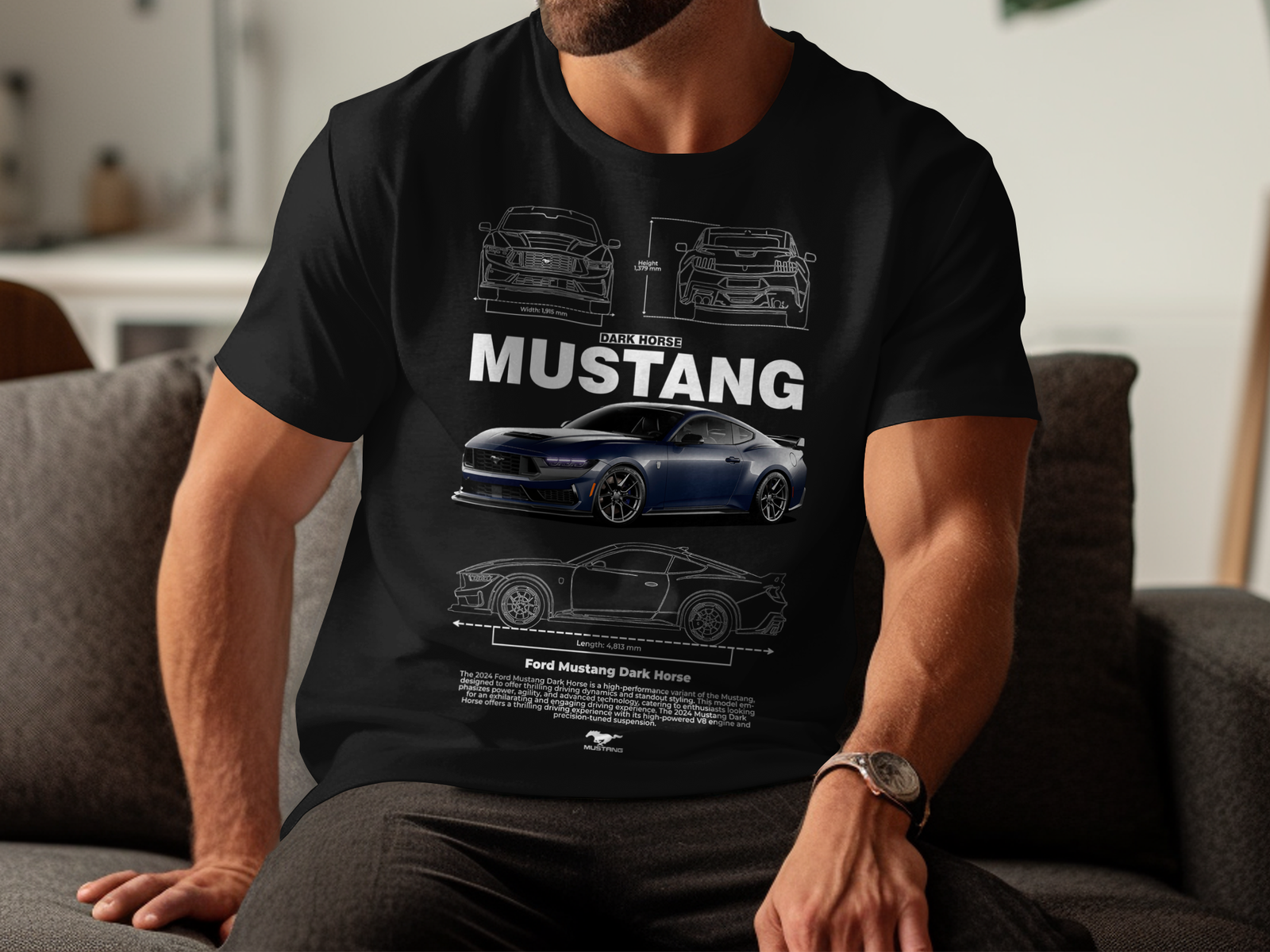 Mustang Dark Horse T-Shirt - Image 2