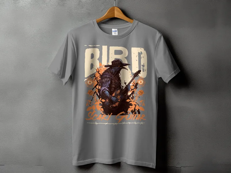 Bird Scary Guitar T-Shirt